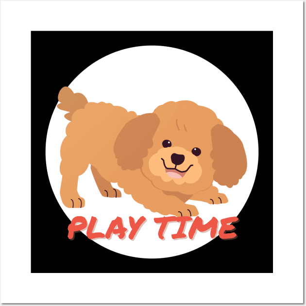 Poodle Play Time Wall Art by Sleepy Time Tales